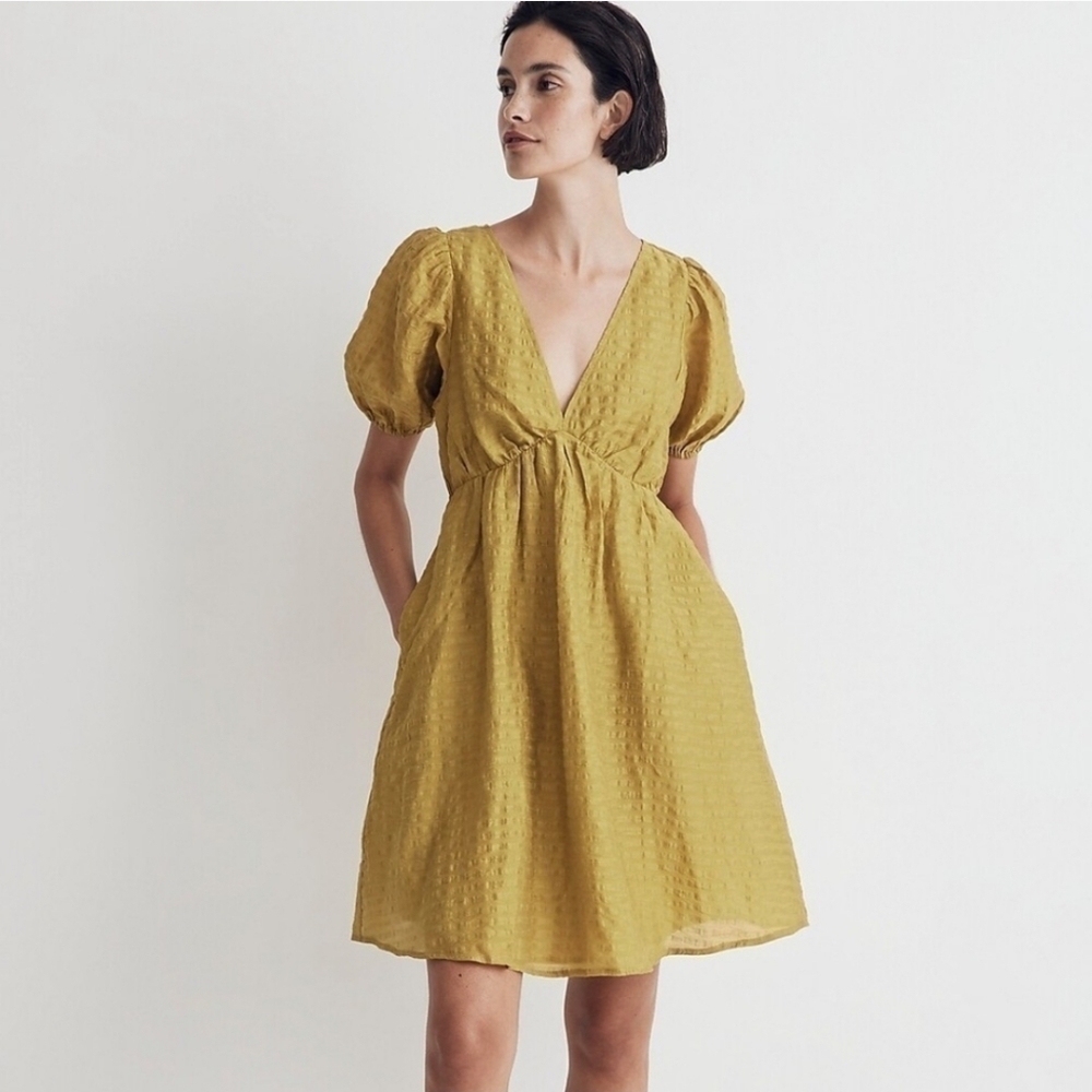 Madewell Annamarie Mini Dress in Citrus Lime 0 NWOT